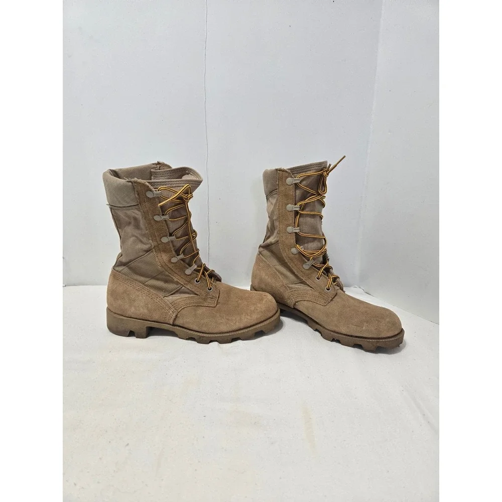Ro-Search Tan Suede Canvas Military Combat Tactical Boots 5.5 W Mens 7.5 Womens